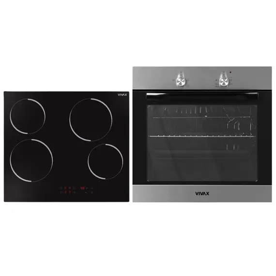 Set Furre & Pianurë Qeramike VIVAX BO-624MH X / BH-04MVC + Air Fryer VIVAX DFA-617DB 6L, 2 imazh