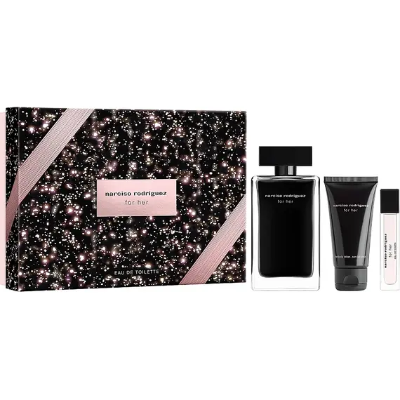 Set Narciso Rodriguez For Her EDT 100 ml + Body Lotion + Mini – Parfum Ikonik për Femra