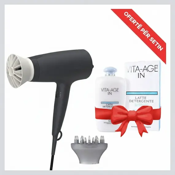 Set Tharëse Flokësh PHILIPS BHD302/30 1600W + Qumësht Pastrues Bottega di LungaVita Vita-Age Dhuratë