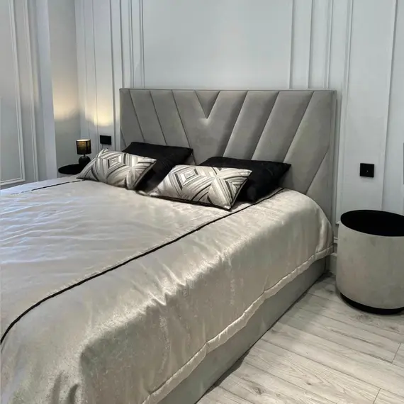 Krevat Siena - Ngjyre gri, Madhësia: 160x190