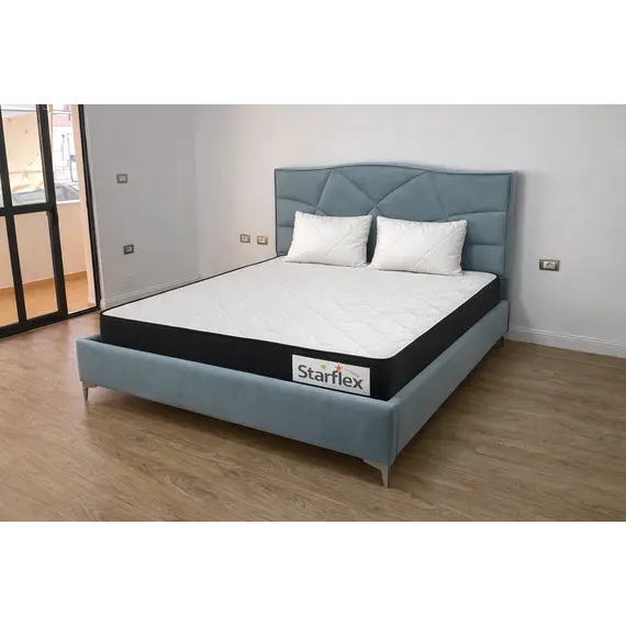Krevat Santa - Ngjyrë blu e hapur / Dyshek Starflex 19x160x190 cm + 2 Jastëk Komfort 40x60 cm