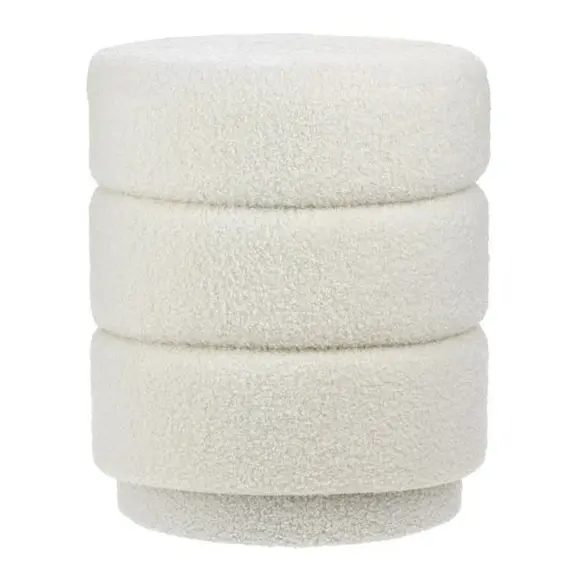 Stol dekorativ i bardhë me 3 rrathë Ø36x43cm