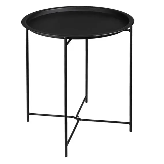 Tavolinë metalike e zezë rrethore Ø46x52cm