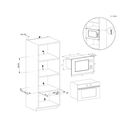 Mikrovale CANDY WAVE 600 CA38FL7N20WXB BL Incaso 20 LT, 2 imazh