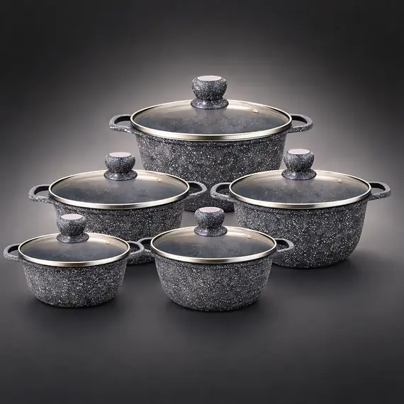 Set tenxheresh Mueller Premium 10Pcs veshje guri me kapakë xhami, 2 imazh