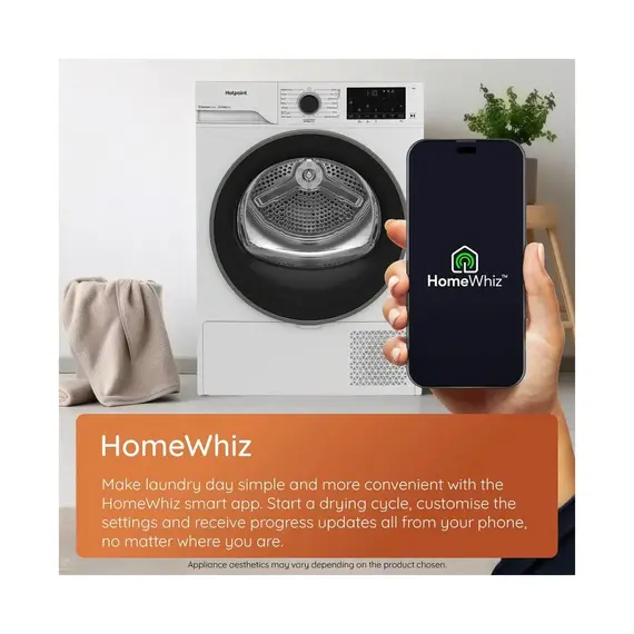 Tharëse Rrobash Hotpoint C HD 84M WBS 8 kg A+++ Pompë Nxehtësie Inverter, 4 imazh