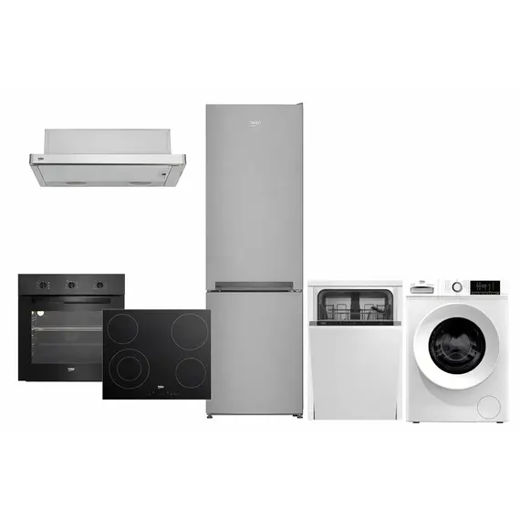 Paketa Beko Smart Home – Furrë, Aspirator, Lavastovilje, Frigorifer & Lavatrice