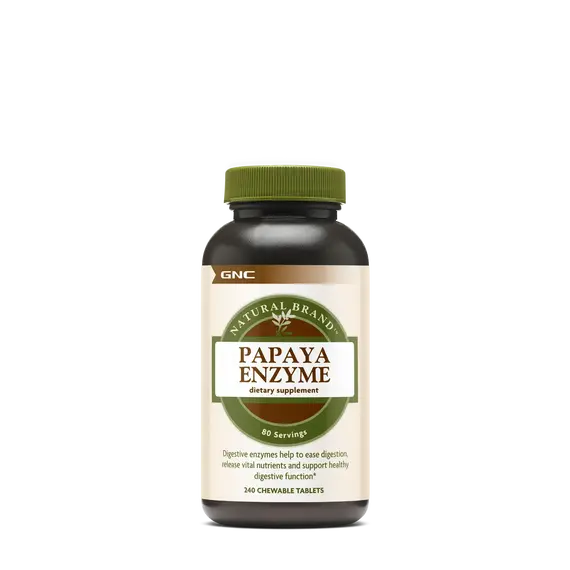 GNC Natural Brand™ Papaya Enzyme – 80 Tableta Përtypëse