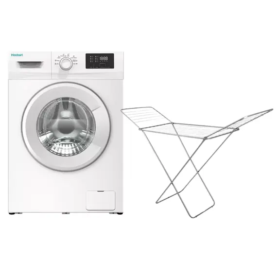 Set Lavatrice HOOBART WMHBTC61033W 6KG 1000rpm A+++ + Nderëse për Rroba Metalike 180x54x80 cm