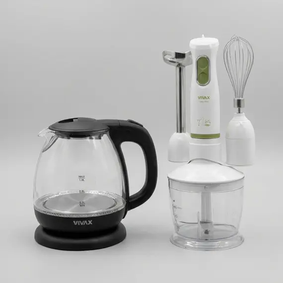 Set VIVAX Blender Dore HBS-400WG + Ibrik Elektrik WH-100G + Waffle Maker WM-1200 TB, 2 imazh