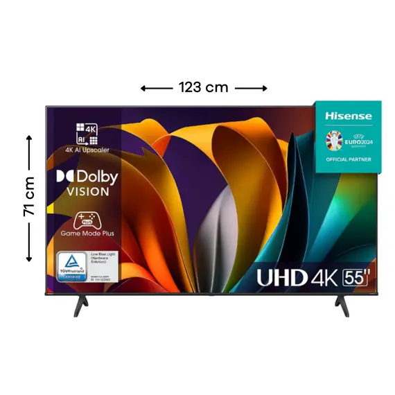 TV 55" Hisense 55A6N Led 4K ULTRA HD Smart + Mbajtese Murale Dhurate SF26-63, 3 imazh