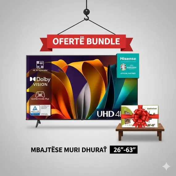 TV 55" Hisense 55A6N Led 4K ULTRA HD Smart + Mbajtese Murale Dhurate SF26-63