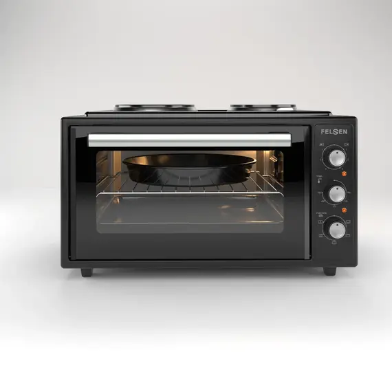 Furrë e Vogël me 2 Plitka FELSEN 45L 4550X-HP Black me Ventilim