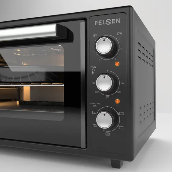 Furrë e Vogël me 2 Plitka FELSEN 45L 4550X-HP Black me Ventilim, 3 imazh