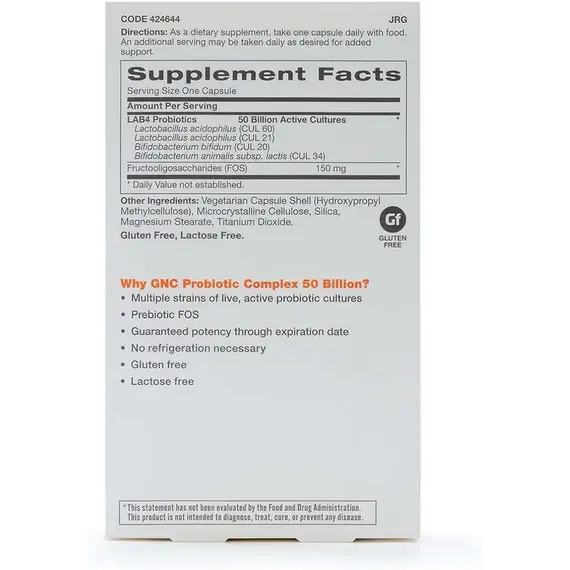 GNC Probiotics Complex Daily Need 50 Billion 30 Kapsula, 2 imazh