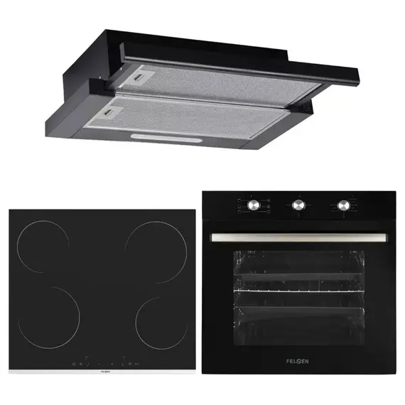 Set Furre 71L Felsen + Pianure Qeramike Felsen + Aspirator 60cm Felsen + Frigorifer Minibar 80L Felsen + TV 32" Felsen + Tharese Flokesh Adler, 2 imazh