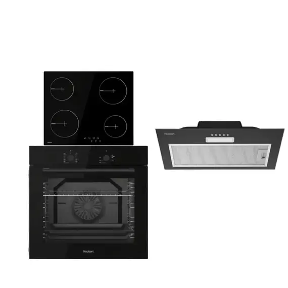 Set Furre Inkaso Hoobart + Suprine 4 Zona + Aspirator 52cm + TV 43" Hoobart Full HD Smart + Frigorifer 212L Hoobart + Tharese Flokesh First Austria, 2 imazh