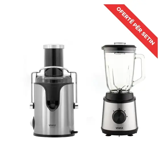 Set Shtrydhese Frutash Vivax AJ-800 800W + Blender Vivax BL-800X 800W 2 Shpejtësi