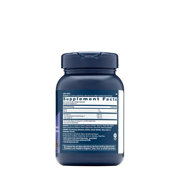 DHA 1000 Mini 1000 mg Omega-3 60 kapsula suplement për tru, sy dhe zemër, 2 imazh