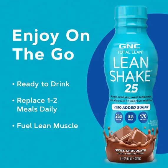 GNC Lean Shake 25 RTD Swiss Chocolate protein shake meal replacement, 2 imazh