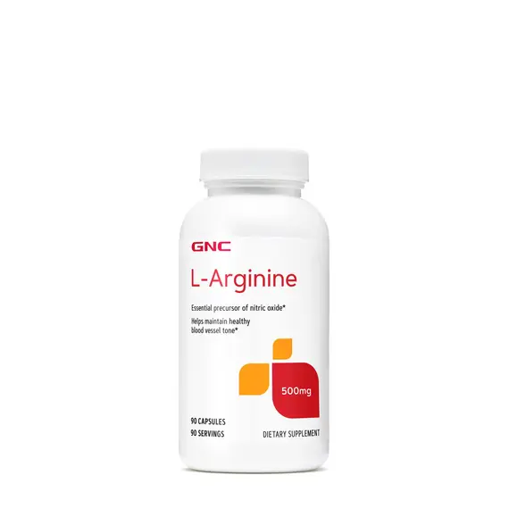 GNC L-Arginine 500 mg për qarkullim të shëndetshëm të gjakut dhe energji