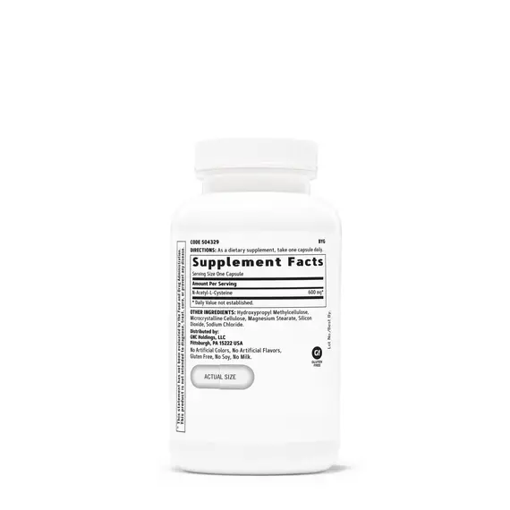 N-Acetyl-L-Cysteine NAC 600 mg për mbështetje antioksiduese, 2 imazh
