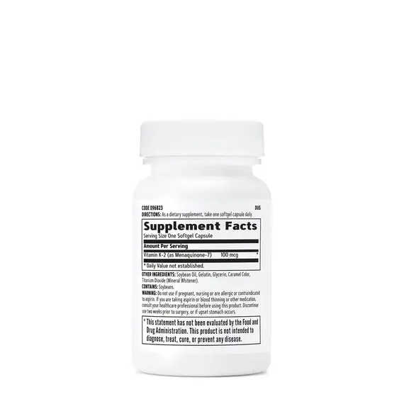 Vitamin K2 100 mcg për shëndetin e kockave dhe metabolizmin e kalciumit, 2 imazh