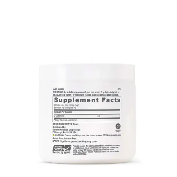 GNC Pro Performance L-Glutamine 5000 mg për rikuperim muskulor, 2 imazh