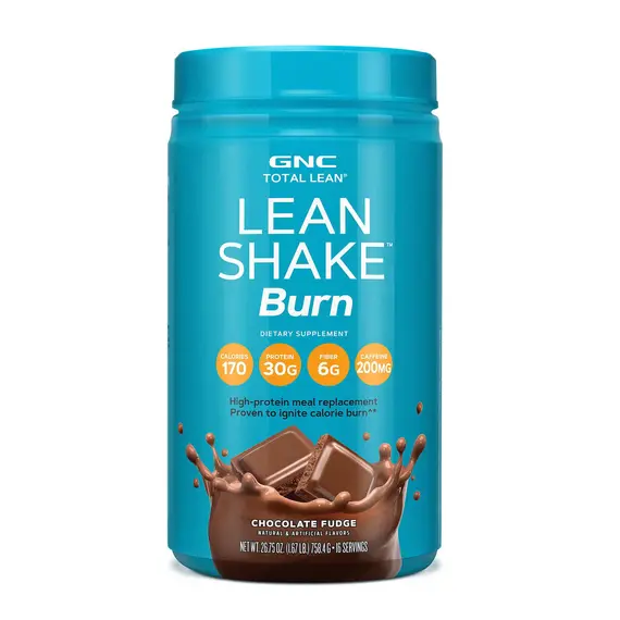 GNC Lean Shake Burn Chocolate Fudge protein shake për djegie kalorish