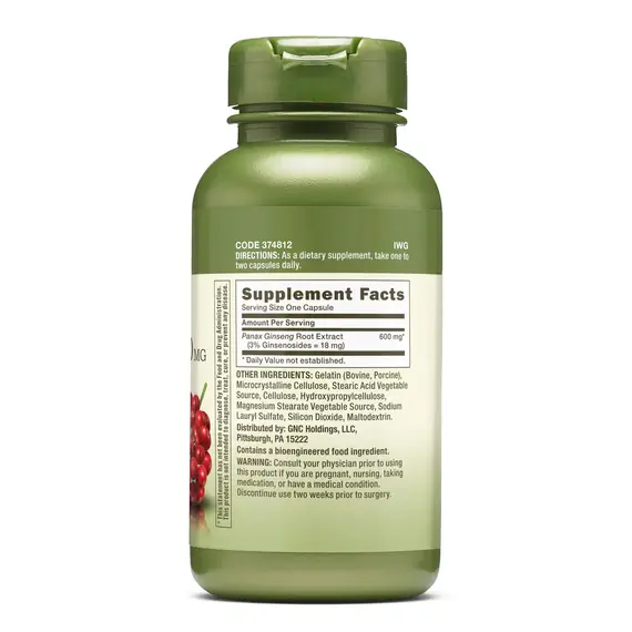 Panax Ginseng 600 mg për energji dhe vitalitet natyral, 2 imazh