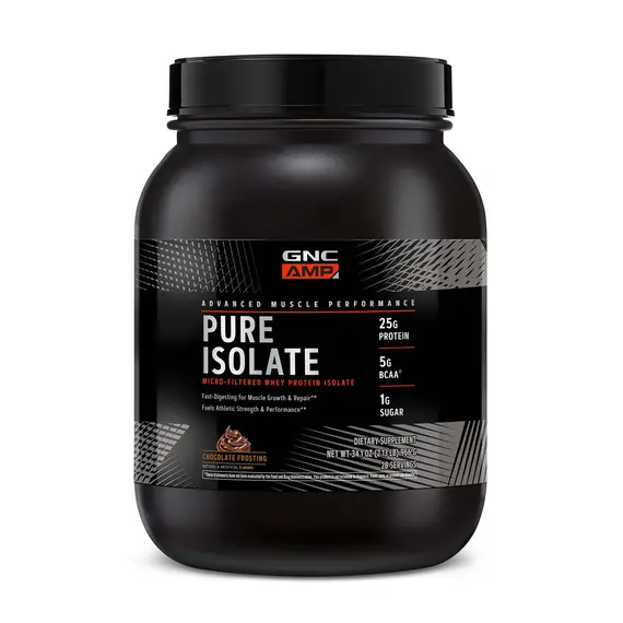 GNC AMP Pure Isolate Whey Protein Chocolate për rritje dhe rikuperim muskulor