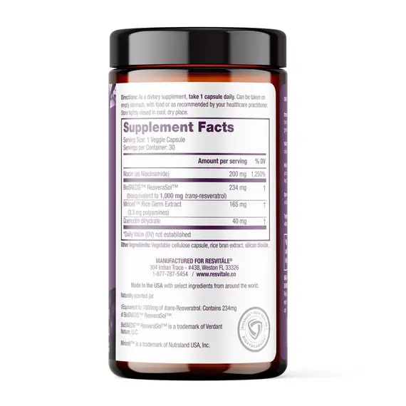 ResVitale Resveratrol Plus NAD 1000mg suplement për energji qelizore dhe antioksidant, 3 imazh