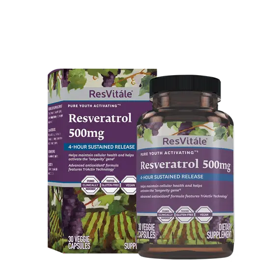 Resveratrol 500 mg suplement antioksidant për mbrojtje qelizore