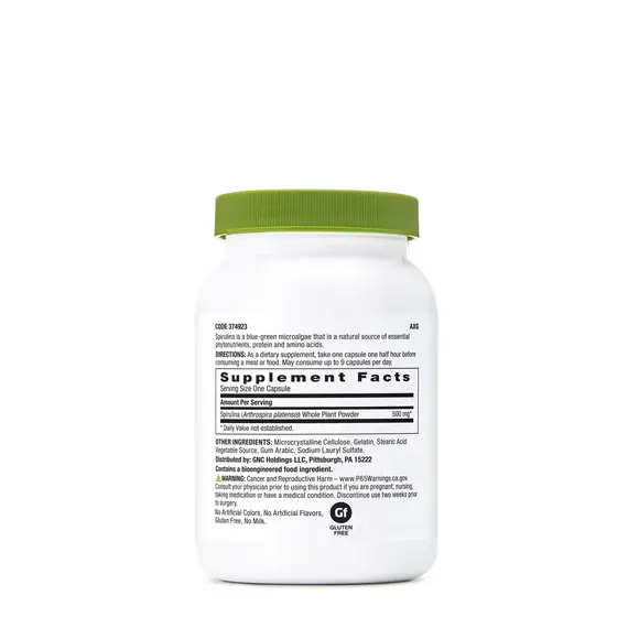 Spirulina 500 mg kapsula suplement natyral me proteina dhe aminoacide, 2 imazh