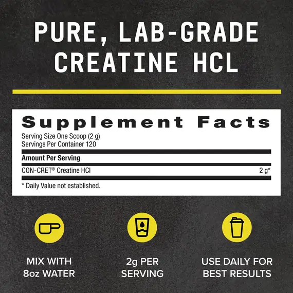 Creatine HCl Chemistry Labs pluhur 60 doza suplement për forcë dhe performancë muskulore, 3 imazh