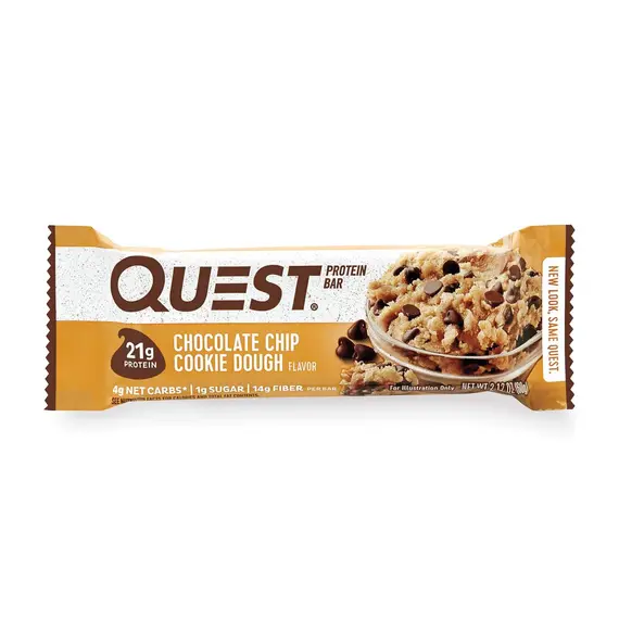 Quest Bar Chocolate Chip Cookie Dough protein bar me 21g proteinë