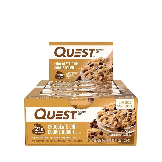 Quest Bar Chocolate Chip Cookie Dough protein bar me 21g proteinë, 3 imazh
