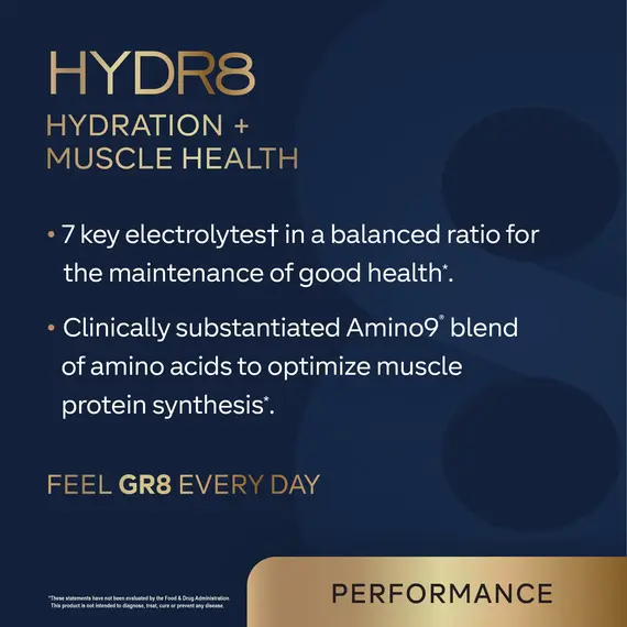 Hydr8 Hydration Muscle Health Strawberry Watermelon elektrolite BCAA EAA, 3 imazh