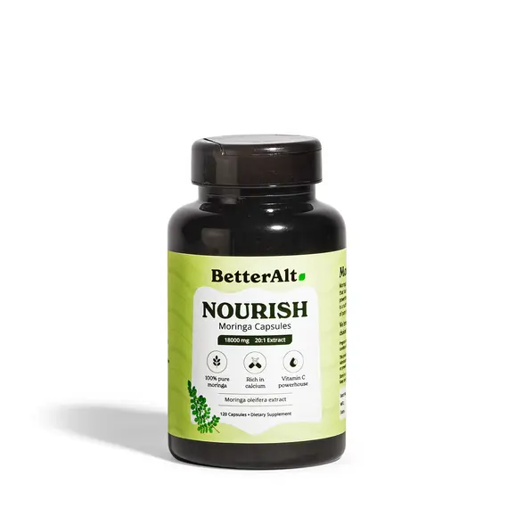 Nourish Moringa Capsules 18000 mg ekstrakt moringa për energji dhe imunitet