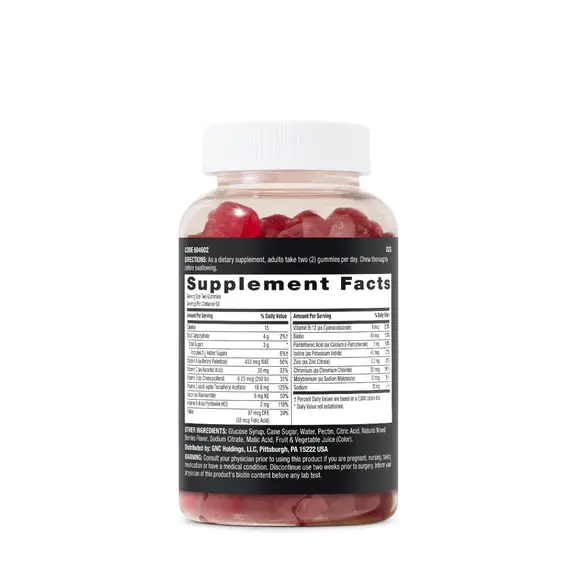 GNC Mega Men Gummy Multivitamin Mixed Berry pa sheqer, 2 imazh
