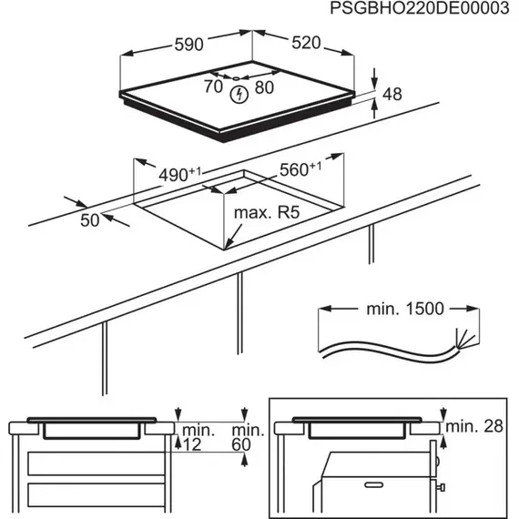 Pianure Electrolux LIB60420CK 4 Zona 60cm Touch me Induksion, 9 imazh