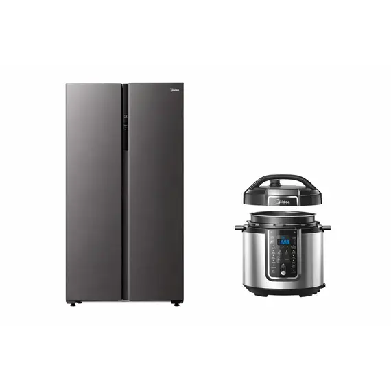 Set Frigorifer Midea MDRS619FIE45 Side by Side Cross Door 474L No Frost Inverter Smart IoT Klasa E + Multicooker Midea MY-CS6037WPB 6L 1000W