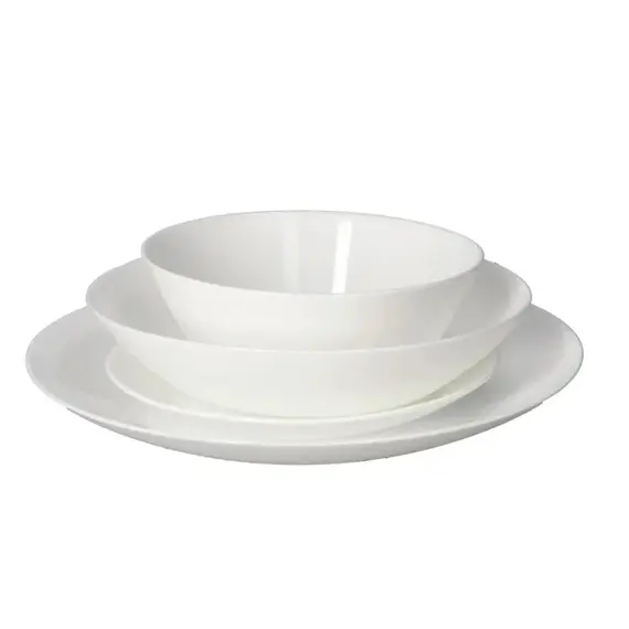 Set Pjatash Ovale 24 Copë për Ëmbëlsire, Supë, Darkë dhe Tas e Bardhë