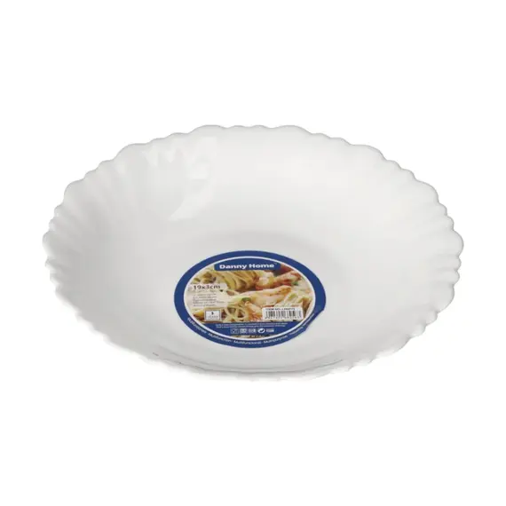 Tas Supe 19x3 cm Bardhë Qelq Opal