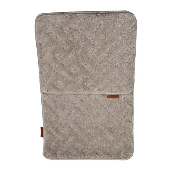 Tapet për Dhomë Set 2 Copë 50x80 + 50x40 cm Bezhe me Bardhë Poliester