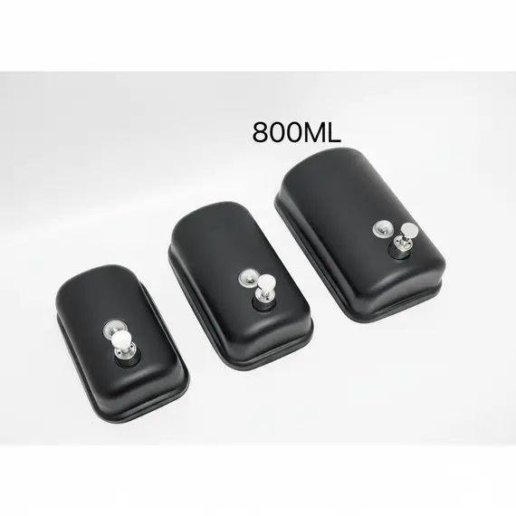 Dispenser Sapuni Inox për Ngjitje në Mur i Zi