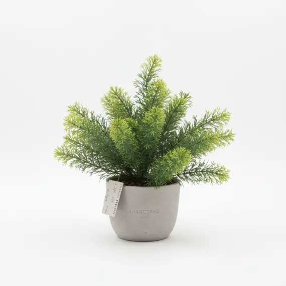 Vazo Qeramike me Lule Artificiale Jeshile