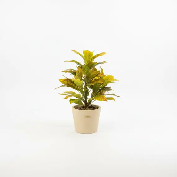 Vazo Qeramike me Lule Artificiale Jeshile dhe të Verdha