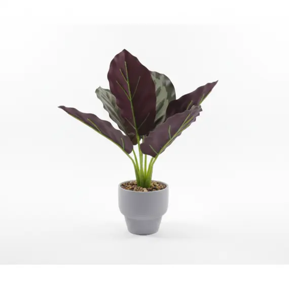 Vazo Qeramike me Lule Artificiale Jeshile-Bordo