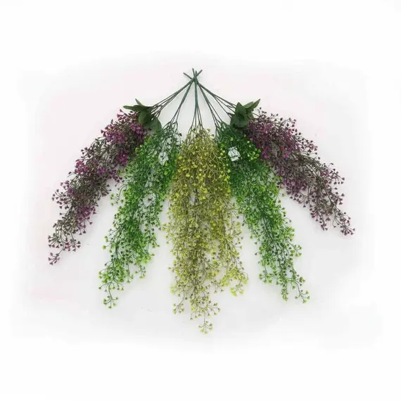 Bimë Artificiale Varëse me Gjethe Jeshile dhe Lule me Ngjyrë